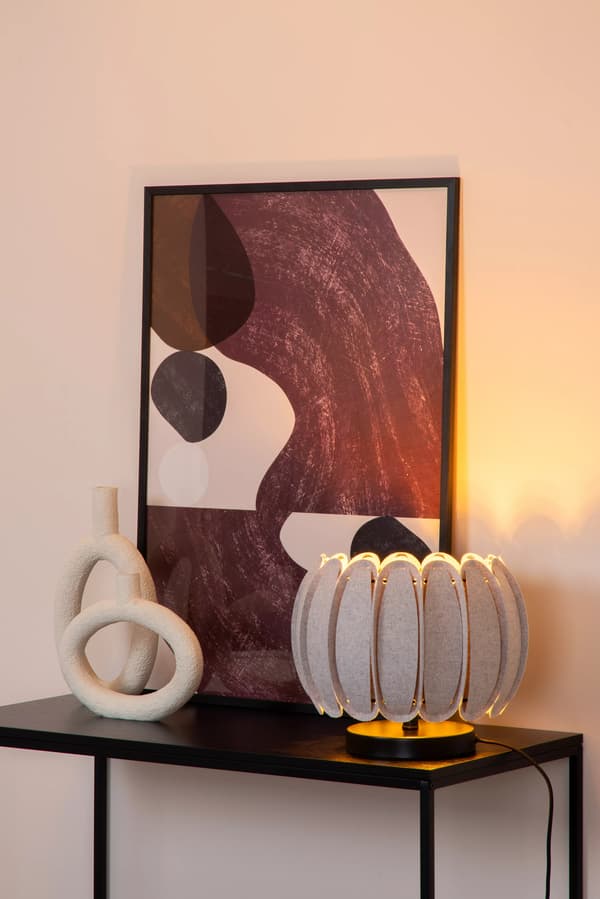 Bordlampe grå moderne blomst E27 Spencer Lucide