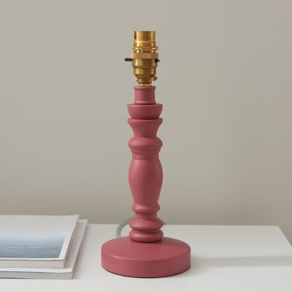 Bordlampefod rustik satin pink træ 1xB22 7W BIBURY Endon