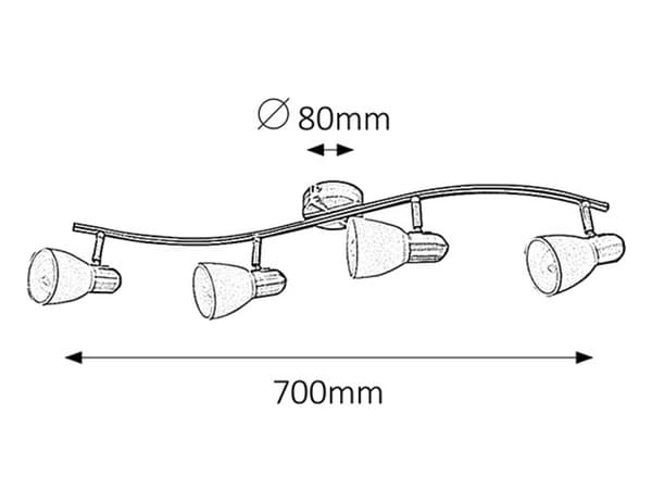 Spotlight brun / hvid E14 4x40W Soma 6309 Rabalux