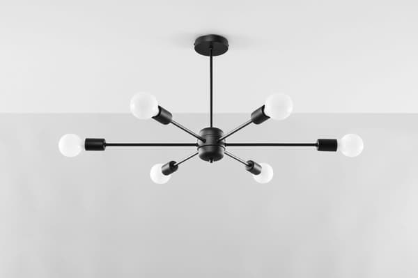 Långo 6 svart ljuskrona Sollux Lighting modell SL.1023