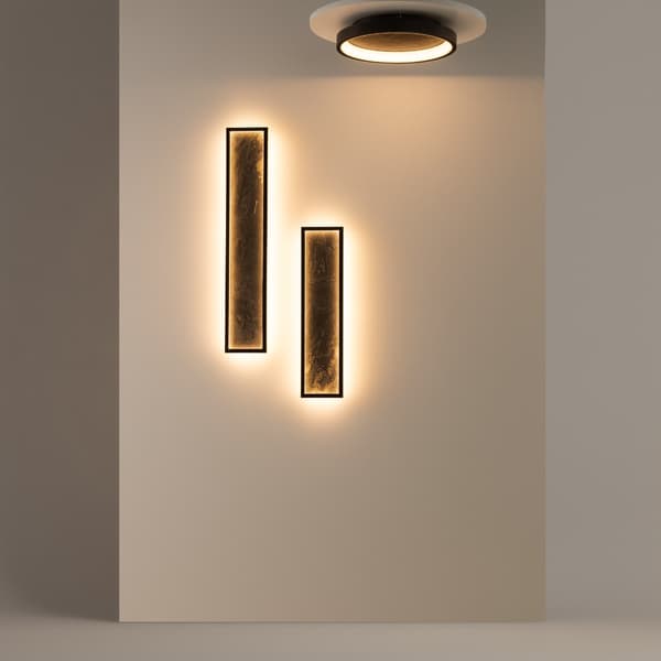 Art deco loftlampe sort rund tekstureret steninteriør LED 27W ORIGN Maytoni