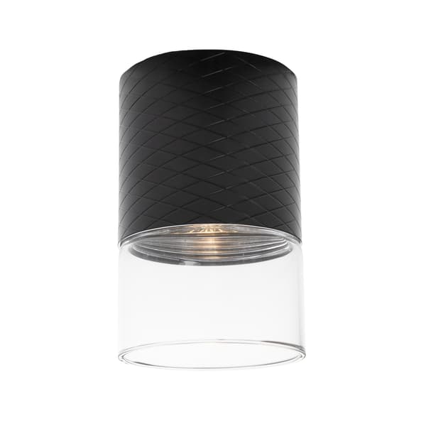 Moderne loftspot med netmønster, rund, sort LED 7W FUSION Maxlight