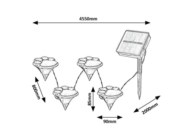 Dekorative solcelle LED havelamper 0.06W Wigry sort 77001 Rabalux