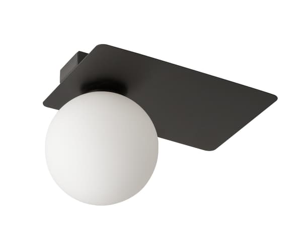 Sort rektangulær dekorativ loftslampe med glaskugle til soveværelset Argon 1xG9 12W Sigma Lighting