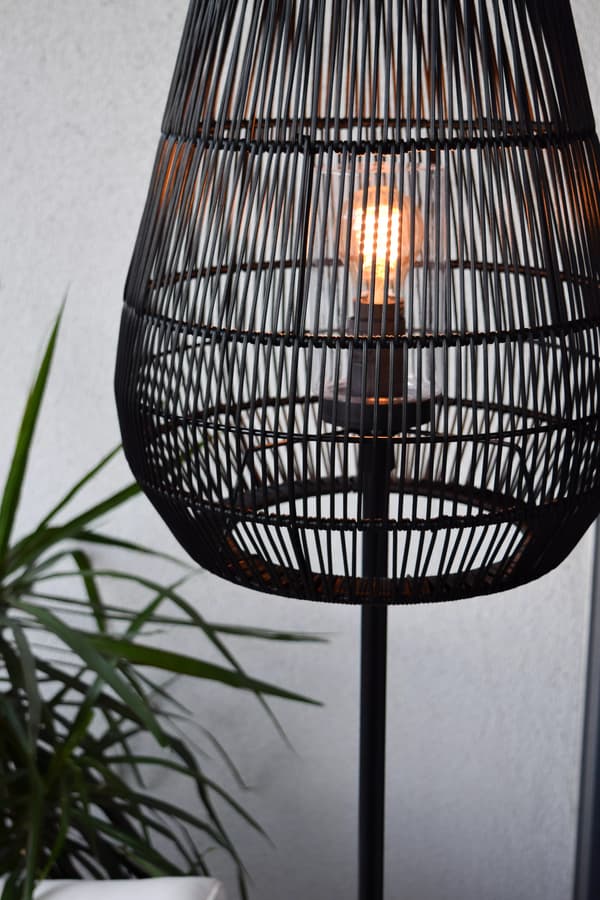 Sort udendørs gulvlampe til terrasse E27 40W NERIDA Lucide