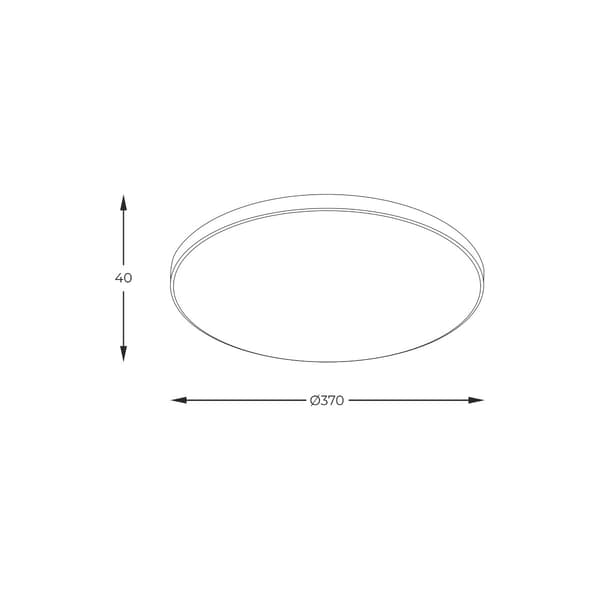 Loftlampe 37 cm LED 32W sort rund VERI Zuma Line
