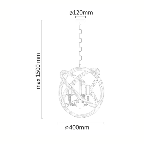 Pendellampe E14x3 ROPE GLOBO 307903 Polux