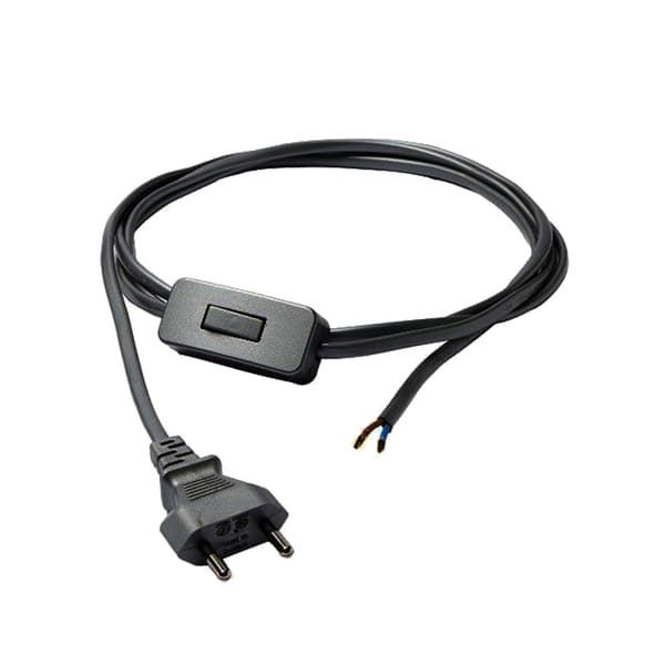 Svart kabelströmbrytare, stickpropp 2m Nowodvorski SWITCH