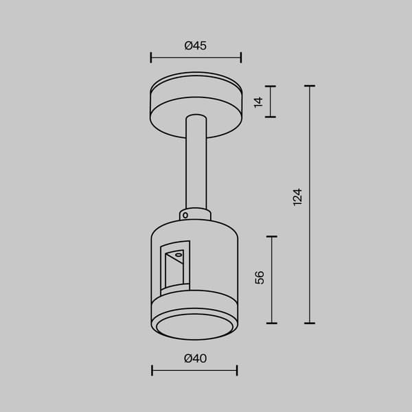Loftmontering med lige strømstik 12 cm messing FLARITY Maytoni Technical