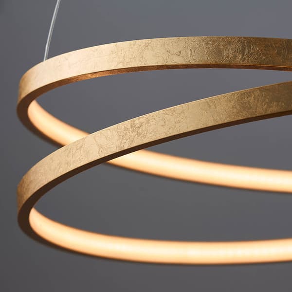 Modern guld LED-pendellampa med två ringar 31.5W SCRIBBLE Endon
