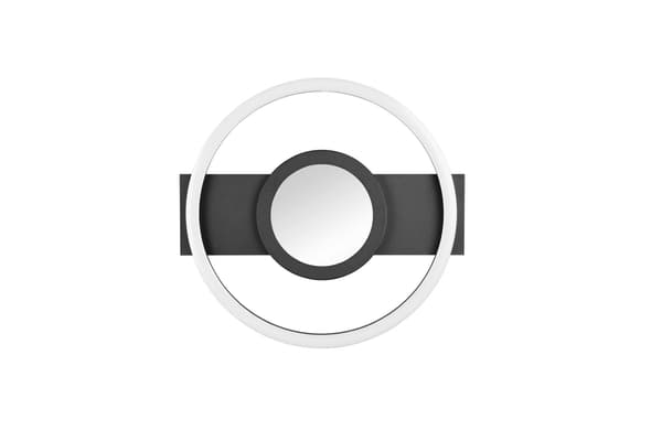 Moderne sort geometrisk ring loftlampe med spejleffekt LED 16W WHEELER RL