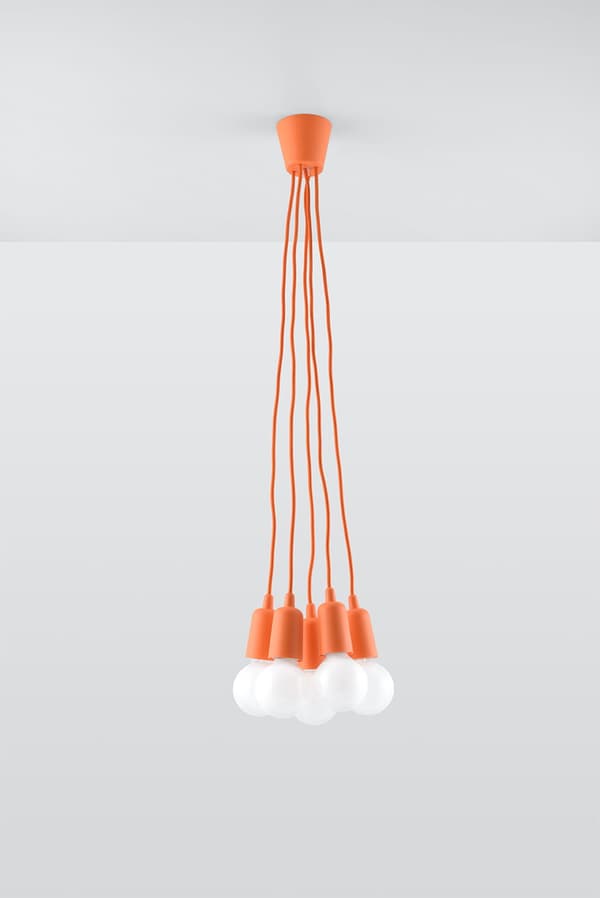 DIEGO 5 orange ljuskrona Sollux Lighting SL.0586