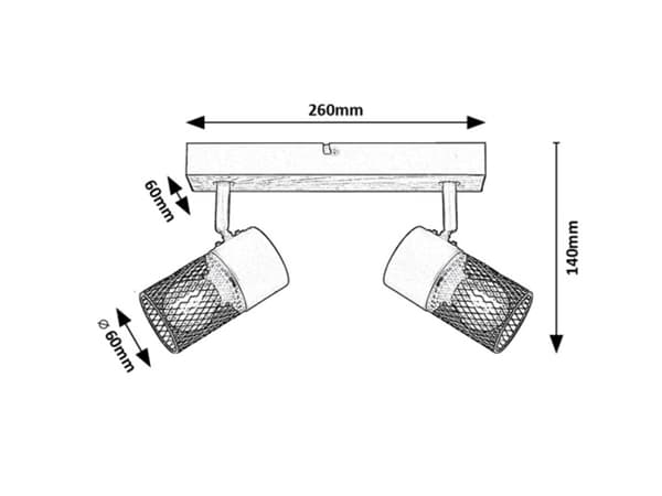 Loftspot eg / sort E14 2x40W Metta 71152 Rabalux