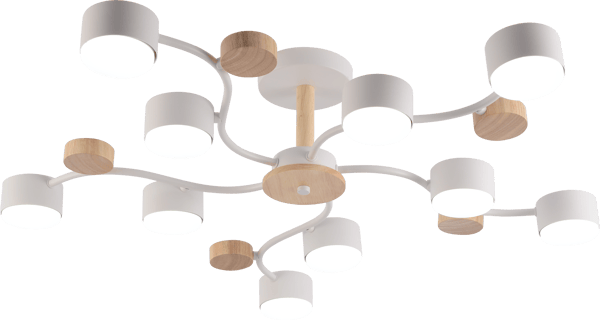 Designer loftlampe hvid træelementer 10xGX53 15W Vargo