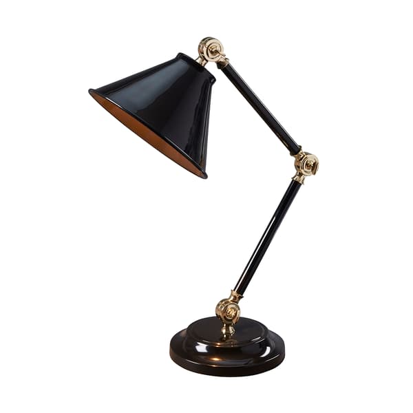 Elstead Provence retro pöytävalaisin musta kiillotetulla messingillä