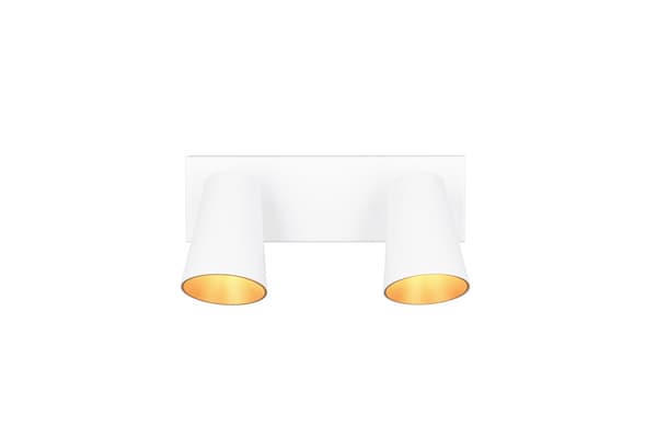 Takspotlight minimalistisk vit rektangulär koniska skärmar 2xGU10 10W SHARP Trio