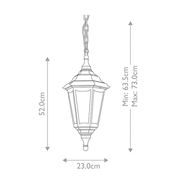 Utomhus taklampa svart E27 60W Kinsale Elstead
