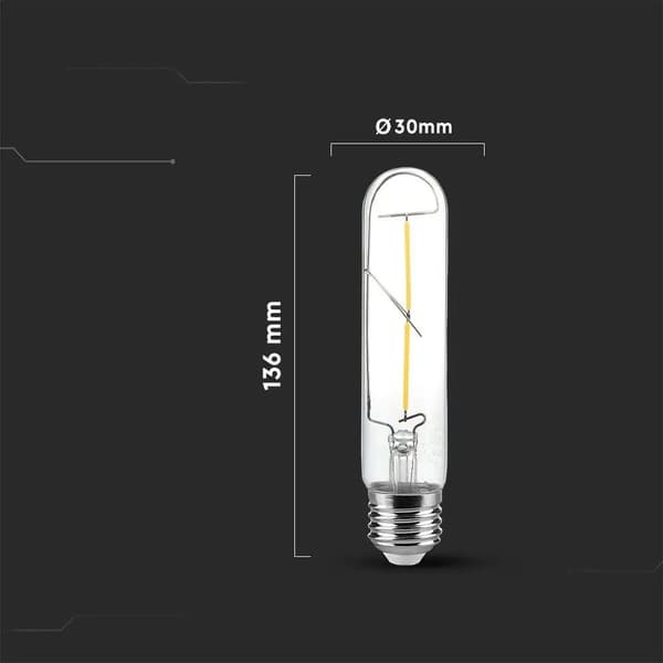 LED Filamentlampa klar E27 2W varmvit V-TAC