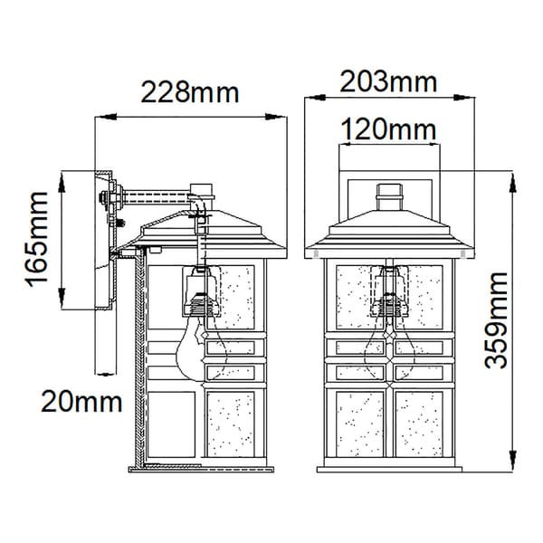 Ulkoseinävalaisin valkoinen E27 60W Beacon Square Kichler