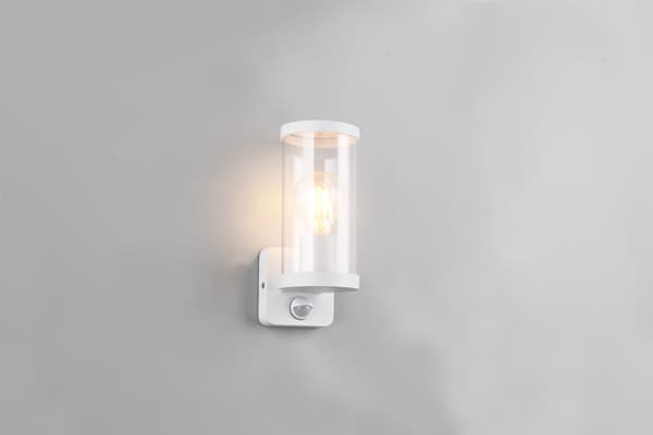 Utomhusvägglampa vit med rörelsesensor E27 28W BONITO RL