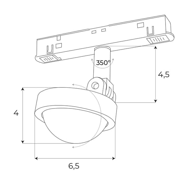 Magnetisk spotlight justerbar øje ZIGBEE LED system 8W 766lm 2700/5000K Maxlight