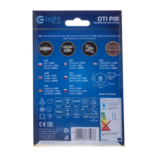 Trappelampe 1x0.6W LED OTI EKS1061 Eko-Light