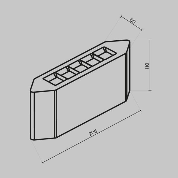 Ulkoseinävalaisin grafiitinharmaa sisäänrakennettu LED 5W Pull Maytoni