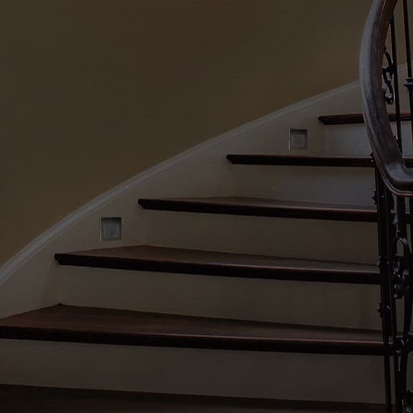 LED-trappbelysning 1.2W fyrkantig silver DPM