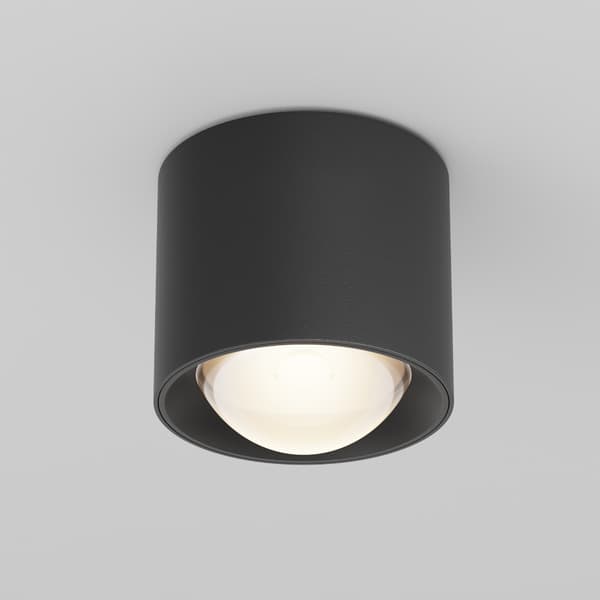 Loftlampe moderne sort rund halvkugleformet linse LED 15W LENS Maytoni Technical