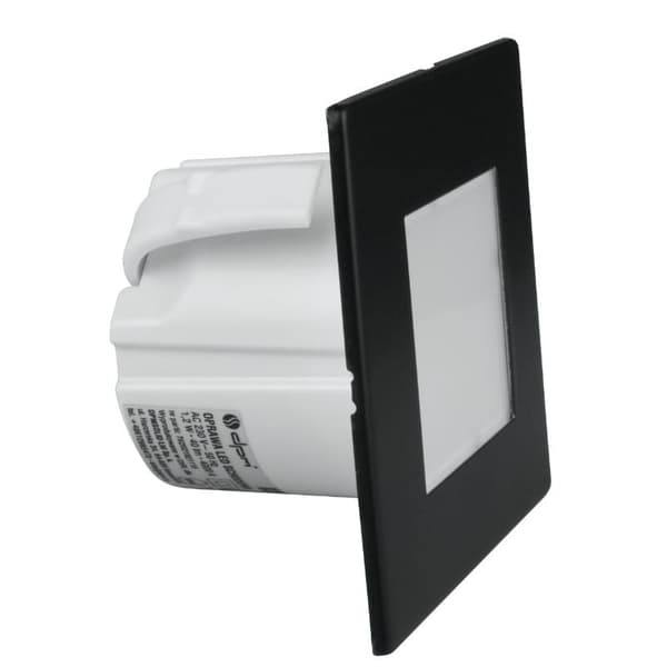 LED-porrasvalo 1.2W neliö matta musta DPM