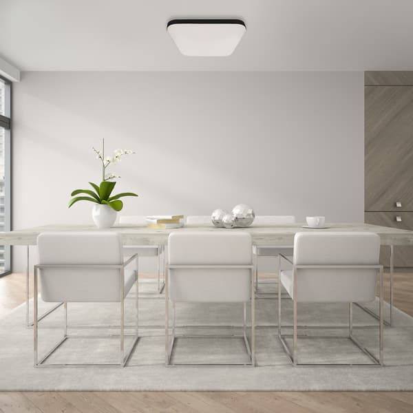 Firkantet loftlampe 33 cm LED 16W sort / hvid Nemo Milagro