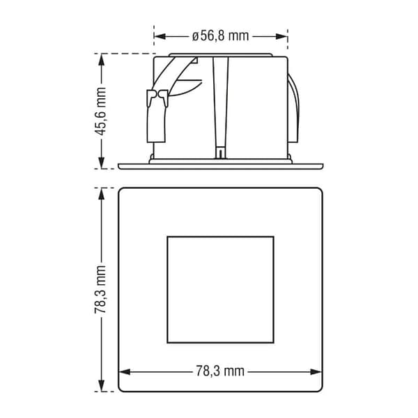 LED-trappbelysning 1.2W fyrkantig silver DPM