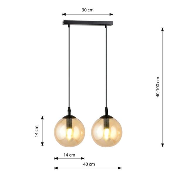PENDEL Emibig 2xE14 40W COSMO 2 SORT HONNING 713/2