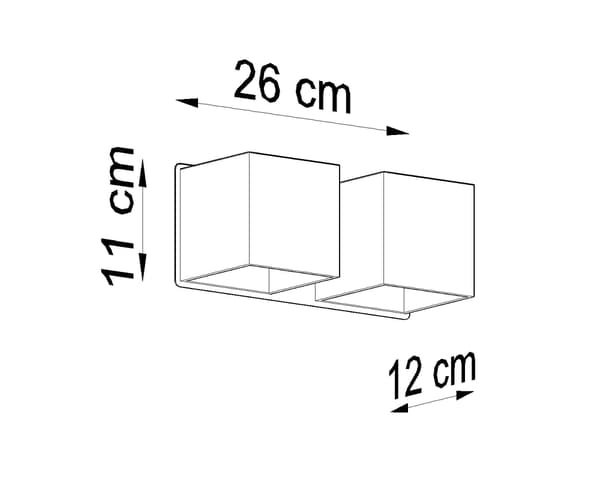 Seinävalaisin QUAD 2 harmaa Sollux Lighting SL.0658