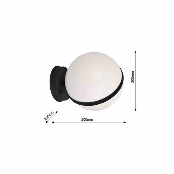 Sort LED udendørs væglampe CIRCULO Eko-light EKO6641
