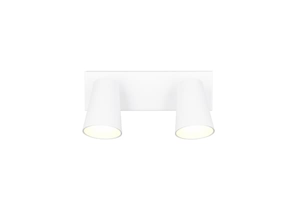 Takspotlight minimalistisk vit rektangulär koniska skärmar 2xGU10 10W SHARP Trio