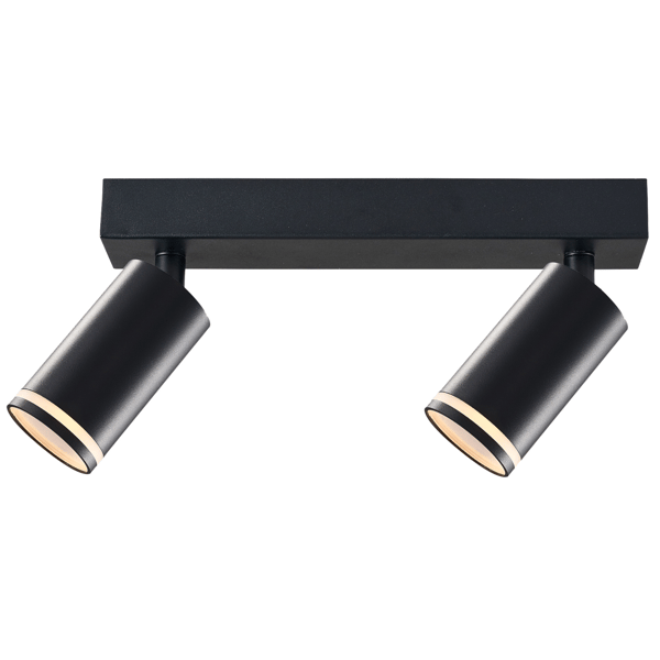 Væg- og loftlampe 2 GU10 Sort PARIS 322333 Polux
