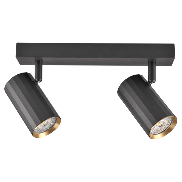 Væg- og loftlampe 2 sort-guld GU10 NICEA 323422 Polux