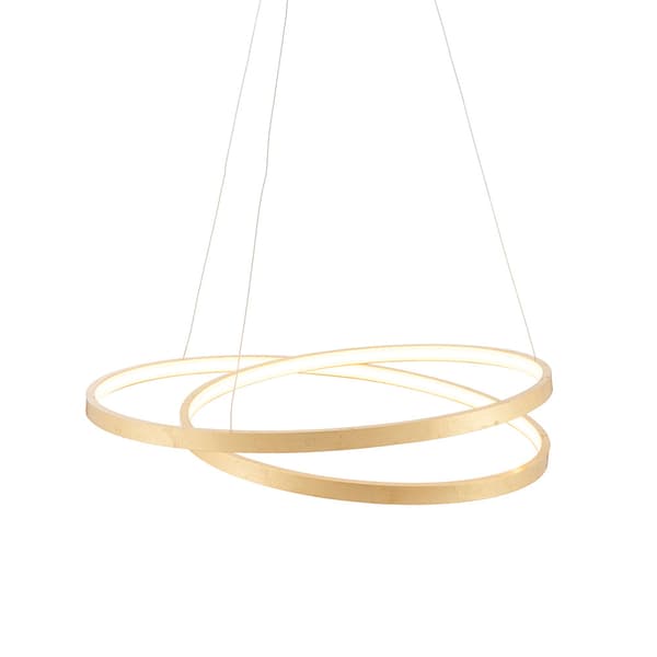 Modern guld LED-pendellampa med två ringar 31.5W SCRIBBLE Endon
