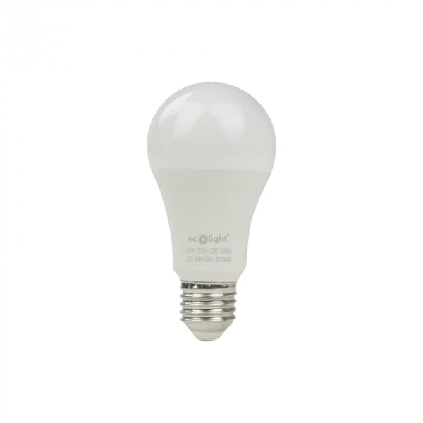 Ecolight välkkymätön LED-pallolamppu E27 15W 6500K 1350lm