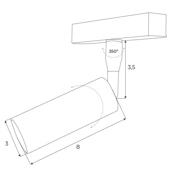 Magnetisk spotlight vit ON/OFF-system 4.7W 403lm 3000K Maxlight
