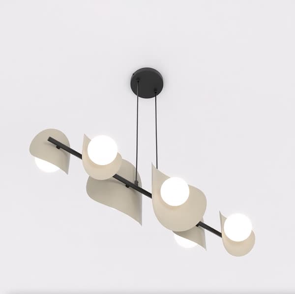 Loft pendellampe beige asymmetrisk 6xG9 8W ELEMENTI Emibig