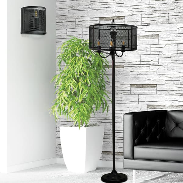 Sort gulvlampe E14x3 SOHO 310880 Polux
