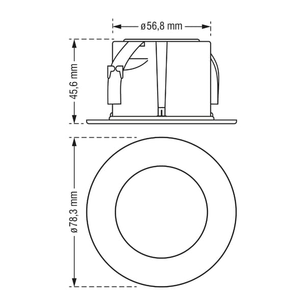 LED-porrasvalo 1,2W pyöreä Ø7,8cm mattamusta DPM