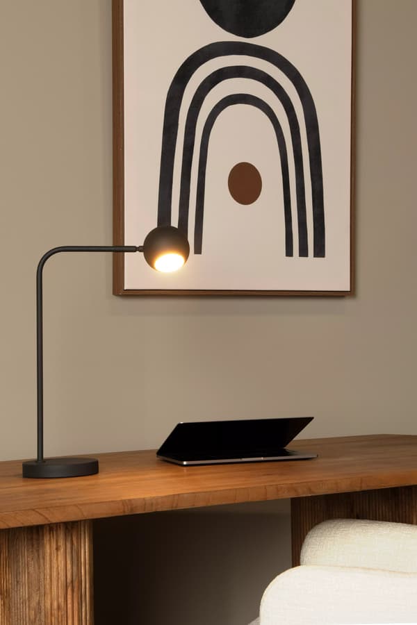 Bordlampe sort LED-spot 3W Comet Lucide