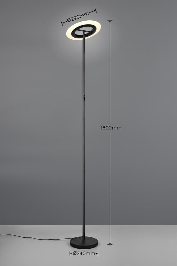 Moderne sort gulvlampe med RGB LED-disk 17W SAMBA RL