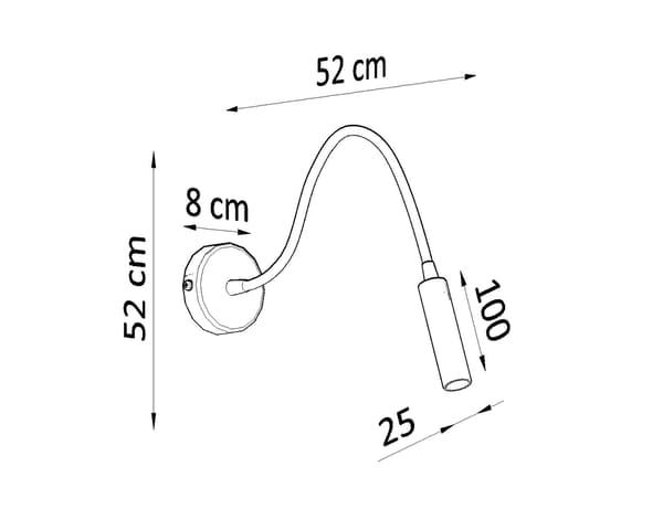 Væglampe AXIL sort Sollux Lighting SL.0910