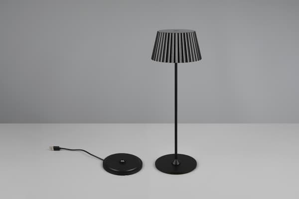 Sort udendørslampe med batteri indbygget LED 2W SUAREZ RL