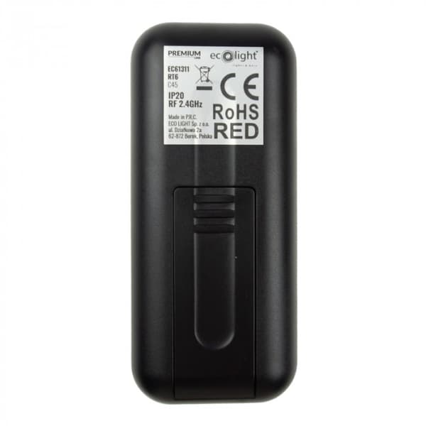 Fjernbetjening til LED-strips RT6 RF til MONO-controllere 4-zone touch sort Ecolight