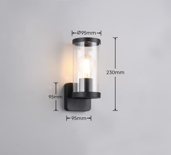 Udendørs væglampe sort E27 28W BONITO RL